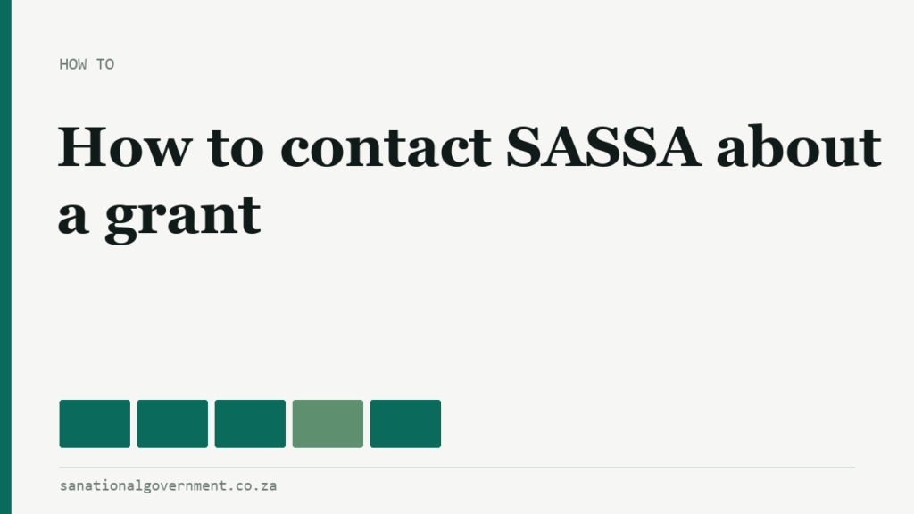How to contact SASSA about a grant