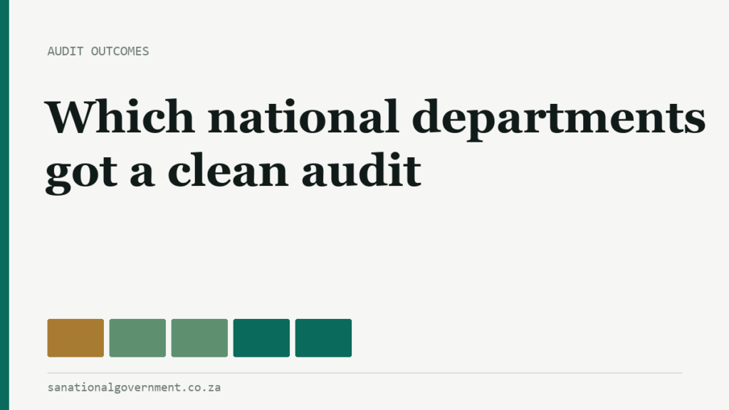 Which national departments got a clean audit