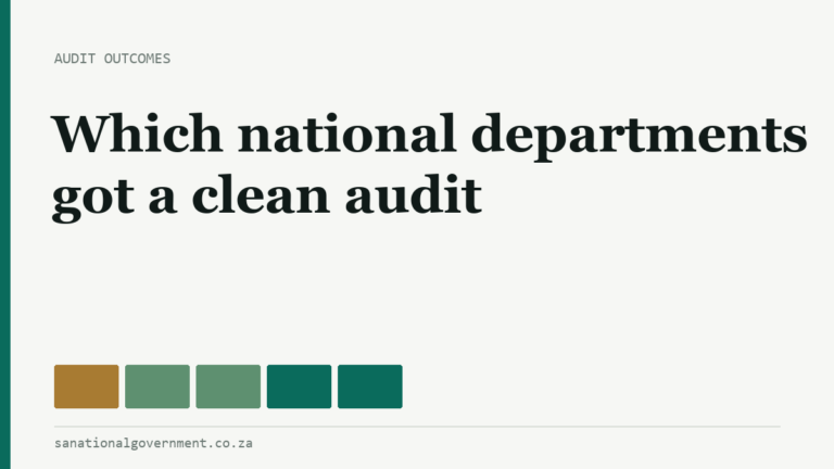 Which national departments got a clean audit